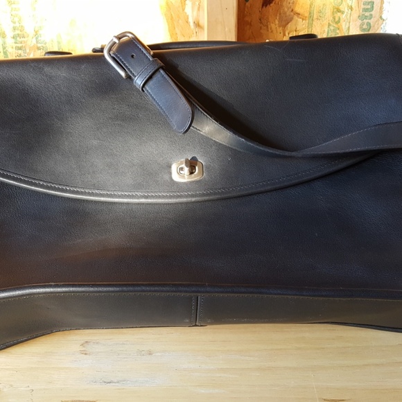 Coach Lexington Black Leather Briefcase Messenger Bag - Vintage 1996 - Picture 9 of 10